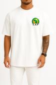 Oversize Afrika Uluslar Kupası Cep ve Sırt Tasarımlı Unisex T-Shirt