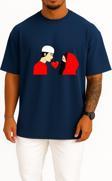 Oversize Quran Islam Muslim Wife Husband Göğüs Tasarımlı Unisex T-Shirt