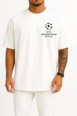 Oversize Uefa Champions League Cep Tasarımlı Unisex T-Shirt