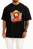 Oversize Naruto Folder Icon, Naruto Folder Icon Transparent Göğüs Tasarımlı Unisex T-Shirt
