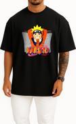 Oversize Naruto Folder Icon, Naruto Folder Icon Transparent Göğüs Tasarımlı Unisex T-Shirt