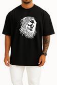 Oversize Hacker Skull Göğüs ve Sırt Tasarımlı Unisex T-Shirt