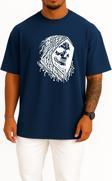 Oversize Hacker Skull Göğüs ve Sırt Tasarımlı Unisex T-Shirt