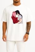 Oversize Sakura Haruno Itachi Uchiha Sasuke Uchiha Madara Uchiha Orochimaru Göğüs Tasarımlı Unisex T-Shirt