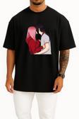 Oversize Sakura Haruno Itachi Uchiha Sasuke Uchiha Madara Uchiha Orochimaru Göğüs Tasarımlı Unisex T-Shirt