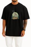 Oversize Skeleton Scuba Diver Göğüs Tasarımlı Unisex T-Shirt