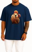 Oversize Haruka Nanase Fan Fiction Kiss Love Yaoi Göğüs Tasarımlı Unisex T-Shirt