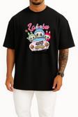 Oversize Labubu Göğüs Tasarımlı Unisex T-Shirt