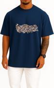 Oversize 15 Temmuz Şehitleri Ve Türkiye Haritası Göğüs Tasarımlı Unisex T-Shirt
