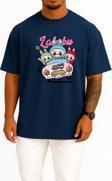 Oversize Labubu Göğüs Tasarımlı Unisex T-Shirt