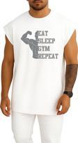 Oversize Eat Sleep Gym Repeat Göğüs Tasarımlı Atlet