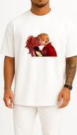 Oversize Mangaka Hair Coloring Red Hair Brown Hair Göğüs Tasarımlı Unisex T-Shirt