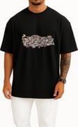 Oversize 15 Temmuz Şehitleri Ve Türkiye Haritası Göğüs Tasarımlı Unisex T-Shirt