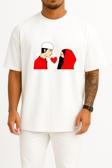 Oversize Quran Islam Muslim Wife Husband Göğüs Tasarımlı Unisex T-Shirt
