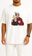 Oversize Thumb National Secondary School High School Göğüs Tasarımlı Unisex T-Shirt