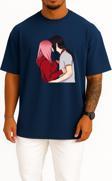 Oversize Sakura Haruno Itachi Uchiha Sasuke Uchiha Madara Uchiha Orochimaru Göğüs Tasarımlı Unisex T-Shirt