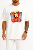 Oversize Naruto Folder Icon, Naruto Folder Icon Transparent Göğüs Tasarımlı Unisex T-Shirt