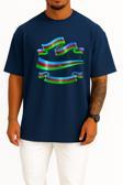 Oversize Azerbaycan Bayrağı Göğüs Tasarımlı Unisex T-Shirt