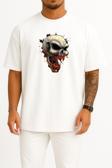 Oversize World Of Tanks World Of Skulls Calavera Wargaming Göğüs Tasarımlı Unisex T-Shirt