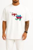 Oversize Georgia Azerbaijan Göğüs Tasarımlı Unisex T-Shirt