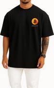 Oversize Logo Bitcoin Graphics Dark Web Bmp File Format Cep ve Sırt Tasarımlı Unisex T-Shirt