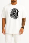 Oversize Hacker Skull Göğüs ve Sırt Tasarımlı Unisex T-Shirt