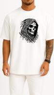 Oversize Hacker Skull Göğüs ve Sırt Tasarımlı Unisex T-Shirt
