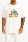 Oversize Freak Out Göğüs Tasarımlı Unisex T-Shirt