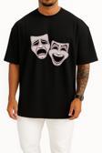 Oversize Tragedy Theatre Of Ancient Greece Comedy Drama Göğüs Tasarımlı Unisex T-Shirt