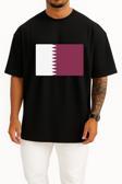 Oversize Flag Of Qatar - Katar Bayrağı Göğüs Tasarımlı Unisex T-Shirt