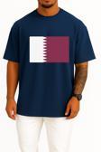 Oversize Flag Of Qatar - Katar Bayrağı Göğüs Tasarımlı Unisex T-Shirt
