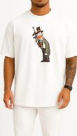 Oversize American Pekin Duck Mallard Bird, Gangster Göğüs Tasarımlı Unisex T-Shirt