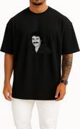 Oversize Ferdi Tayfur Bir Gün Gitsen Bile Hatıran Yeter Göğüs Tasarımlı Unisex T-Shirt
