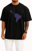 Oversize Güney Afrika Kıtası Haritası Göğüs Tasarımlı Unisex T-Shirt