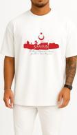 Oversize Ss Bandırma Mustafa Kemal'in Samsun'a Çıkışı Göğüs Tasarımlı Unisex T-Shirt