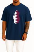 Oversize Katar - Qatar Bayrağı Göğüs Tasarımlı Unisex T-Shirt