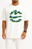 Oversize Azerbaycan Bayrağı Göğüs Tasarımlı Unisex T-Shirt