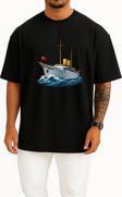 Oversize Tcg Savarona Göğüs Tasarımlı Unisex T-Shirt