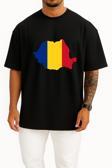 Oversize Socialist Republic Of Romania Flag Of Romania Göğüs Tasarımlı Unisex T-Shirt