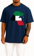 Oversize Kuwait City Flag Of Kuwait Map Göğüs Tasarımlı Unisex T-Shirt