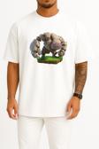 Oversize Clash Royale Golem, Clash Of Clans Clash Royale Goblin Göğüs Tasarımlı Unisex T-Shirt