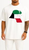 Oversize Kuwait City Flag Of Kuwait Map Göğüs Tasarımlı Unisex T-Shirt