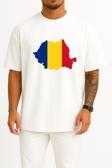 Oversize Socialist Republic Of Romania Flag Of Romania Göğüs Tasarımlı Unisex T-Shirt