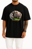 Oversize Clash Royale Golem, Clash Of Clans Clash Royale Goblin Göğüs Tasarımlı Unisex T-Shirt