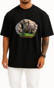 Oversize Clash Royale Golem, Clash Of Clans Clash Royale Goblin Göğüs Tasarımlı Unisex T-Shirt