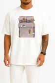 Oversize Bedding Furniture, Dark Children's Beds, Household Göğüs Tasarımlı Unisex T-Shirt