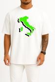 Oversize Italy Erasmus Student Network Göğüs Tasarımlı Unisex T-Shirt