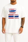 Oversize Flag Of Thailand Creative Design Göğüs Tasarımlı Unisex T-Shirt
