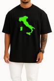 Oversize Italy Erasmus Student Network Göğüs Tasarımlı Unisex T-Shirt