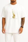 Oversize Are U Ready For The Next Round Göğüs Tasarımlı Unisex T-Shirt